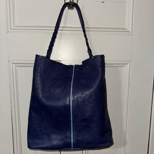 abbacino Blue Leather Shoulder Bag